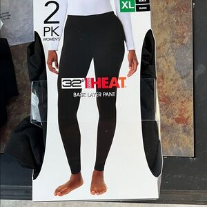 32 Degrees Women's Black Heat Base Layer Pants NWT xl